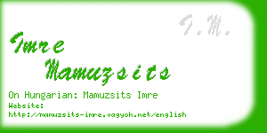 imre mamuzsits business card